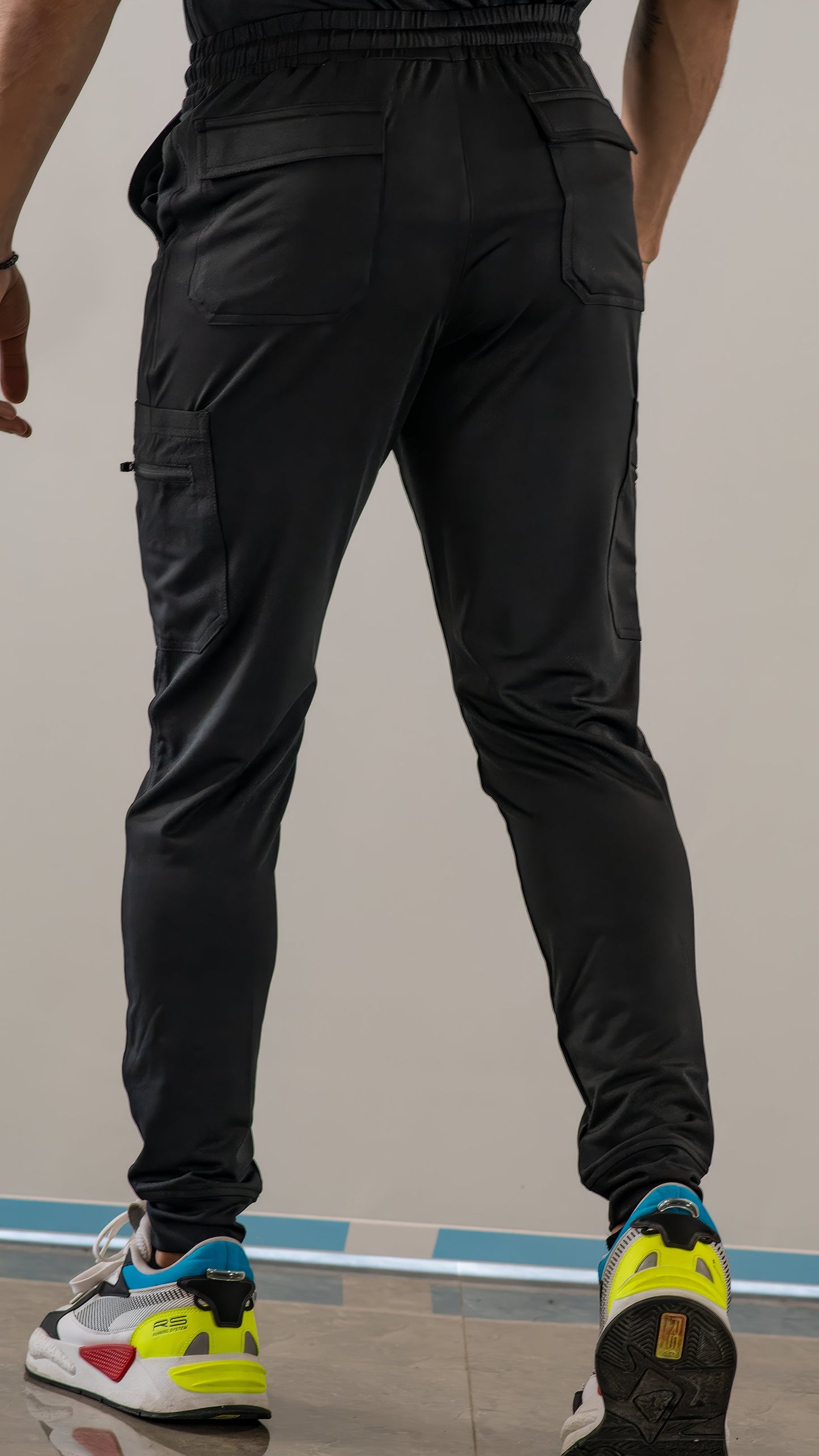 Men's Scrub Jogger Pants 901 Black Super Stretch
