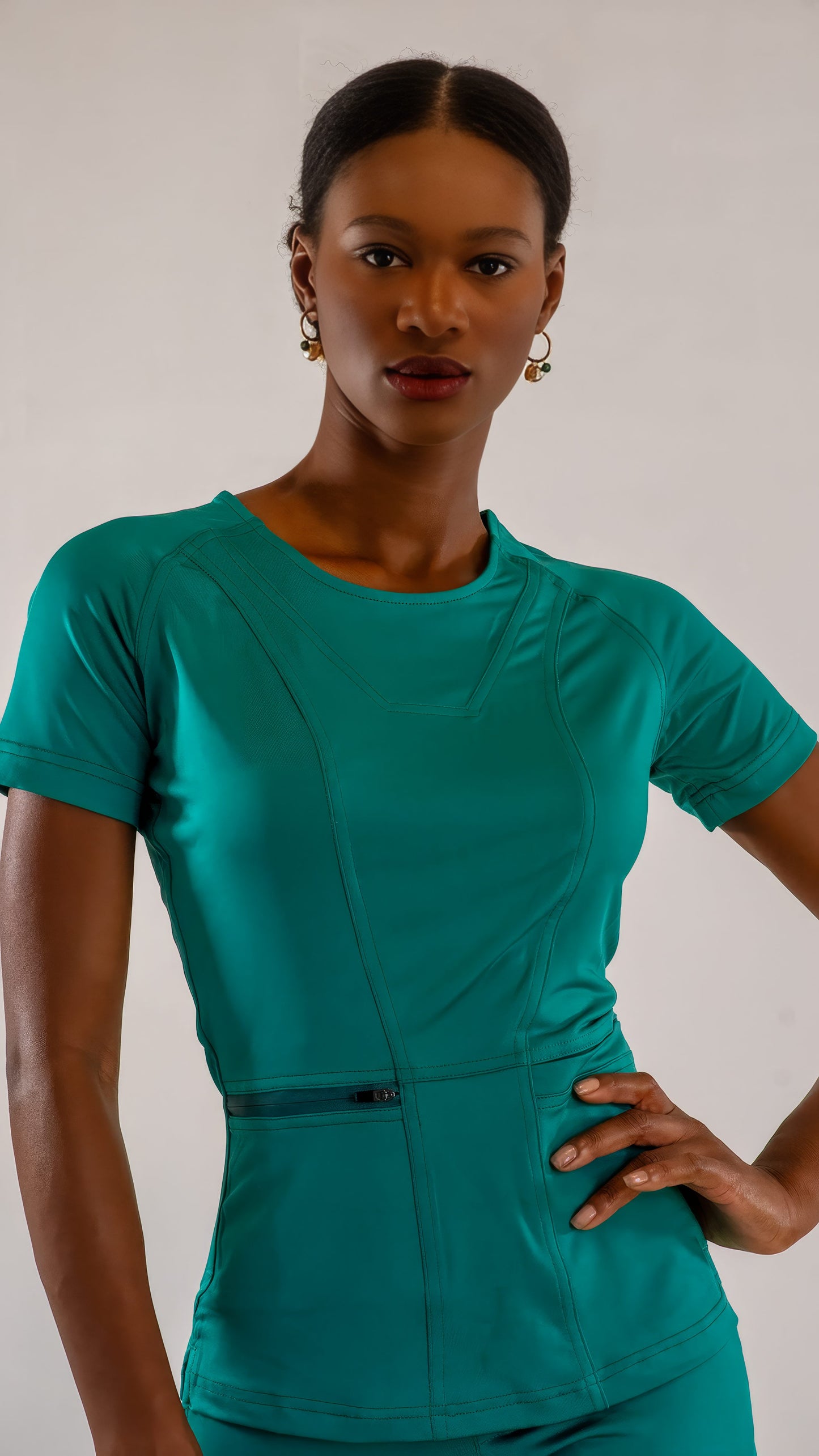 Women's Top 901 Surgical Green, Super Stretch Scrubs