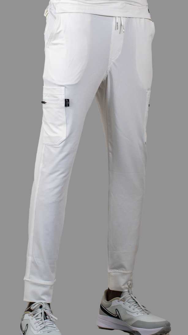 Men's Scrub Jogger Pants 901 White Super Stretch – S-FOR-ME Scrubs