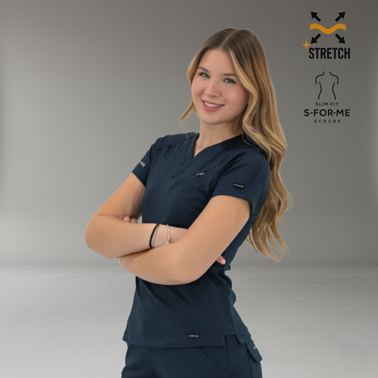 Women’s Top 905 Navy Blue, Super Stretch Scrubs
