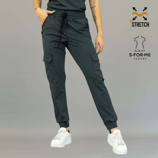 Women's Oxford Gray Scrub Jogger Pants | Super Stretch 4-Way | Style 910