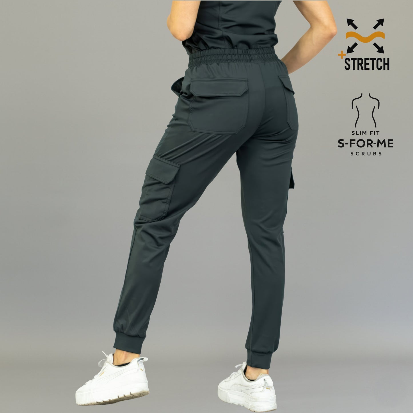 Women's Oxford Gray Scrub Jogger Pants | Super Stretch 4-Way | Style 910