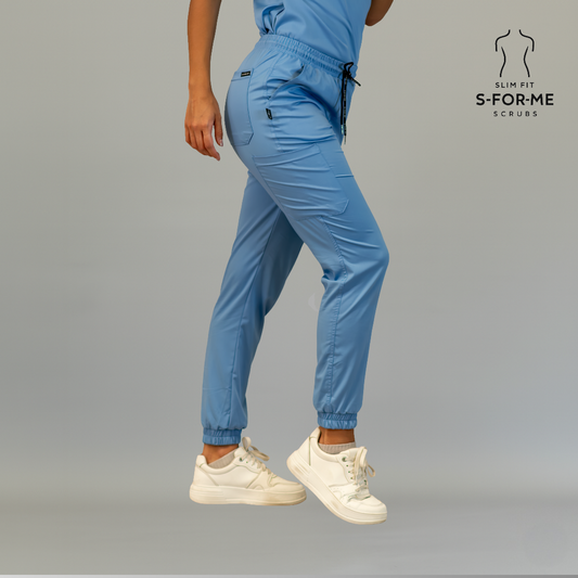 Women's Ceil Blue Scrub Jogger Pants | Butter-Soft | Style 511