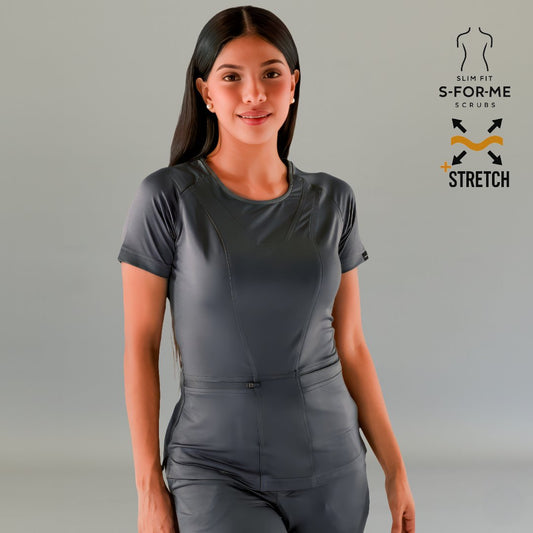 Women's Top 901 Oxford Gray, Super Stretch Scrubs