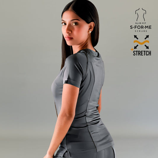 Women's Top 901 Oxford Gray, Super Stretch Scrubs