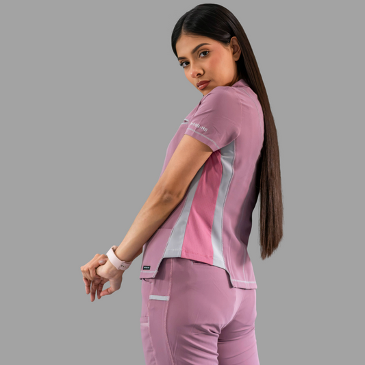 Women’s 301 Top Rosewood/Pearl Gray Stretch Sides, Scrubs 301