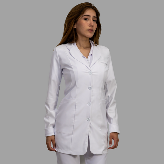 Contoured Fit Alviero Stretch White Women's Lab Coat
