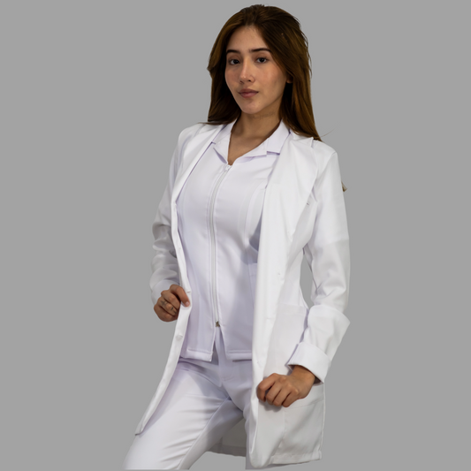 Contoured Fit Alviero Stretch White Women's Lab Coat