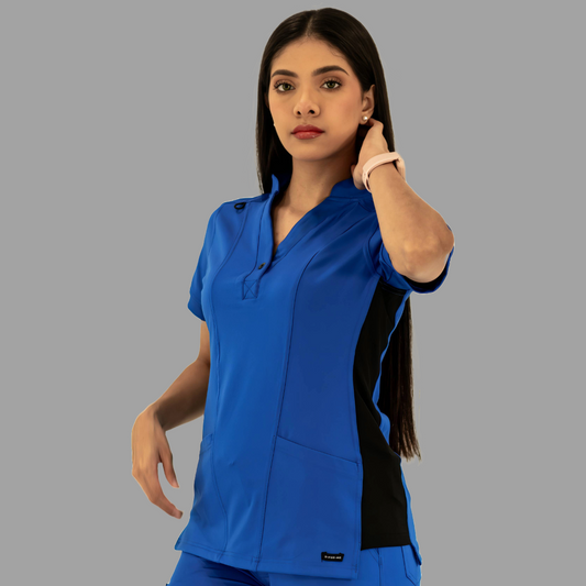 Women's Top 930 Royal Blue - Black Super Stretch, Scrubs 930