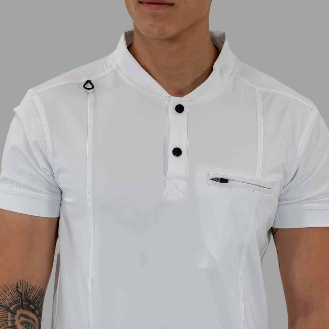 Men's Top 930 White Super Stretch, Scrubs 930