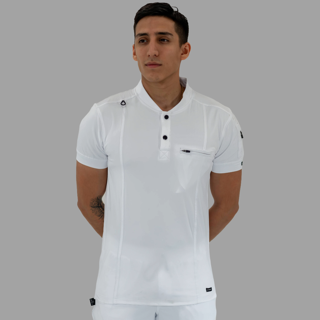 Men's Top 930 White Super Stretch, Scrubs 930