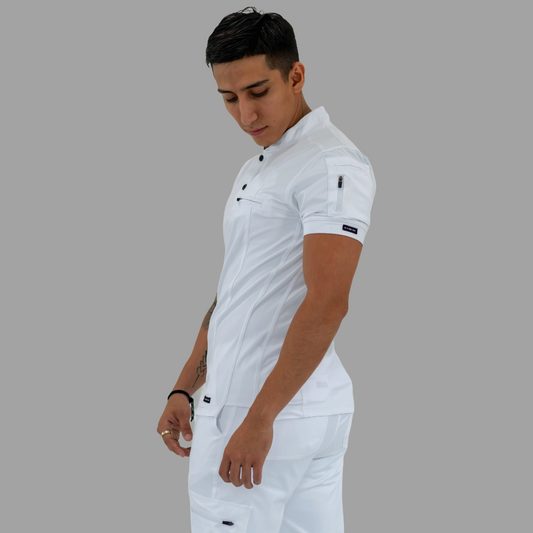Men's Top 930 White Super Stretch, Scrubs 930