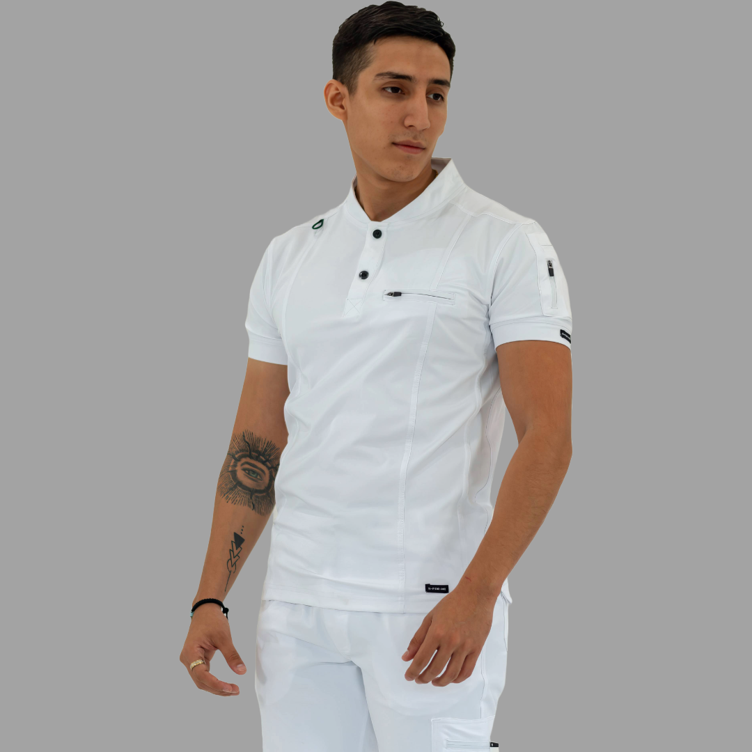 Men's Top 930 White Super Stretch, Scrubs 930