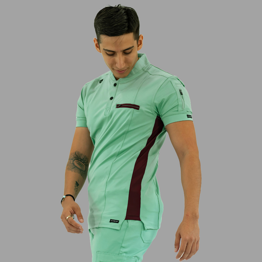 Men's Top 930 Brook Green - Maroon Super Stretch, Scrubs 930