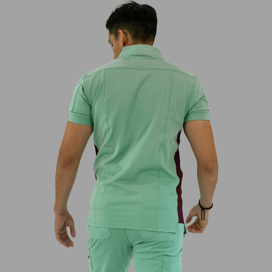 Men's Top 930 Brook Green - Maroon Super Stretch, Scrubs 930