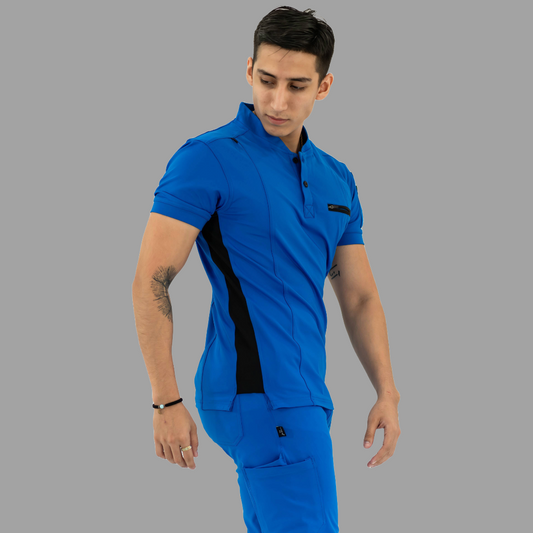 Men's Top 930 Royal Blue - Black Super Stretch, Scrubs 930