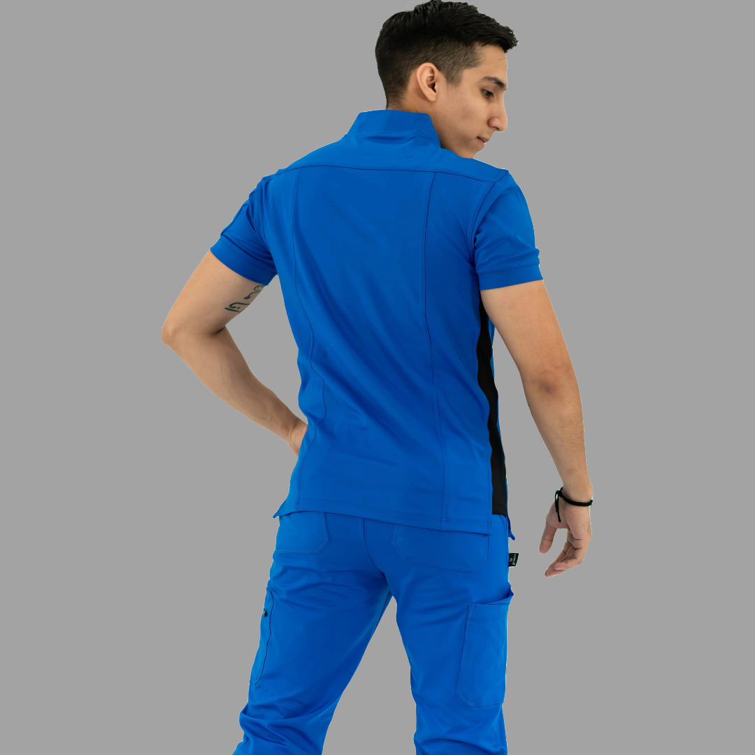 Men's Top 930 Royal Blue - Black Super Stretch, Scrubs 930