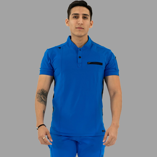 Men's Top 930 Royal Blue - Black Super Stretch, Scrubs 930