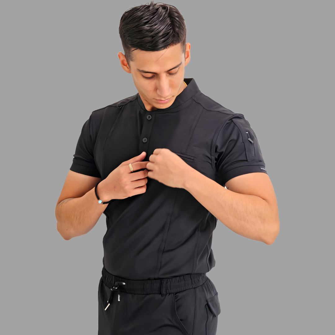 Men's Top 930 Black Super Stretch, Scrubs 930