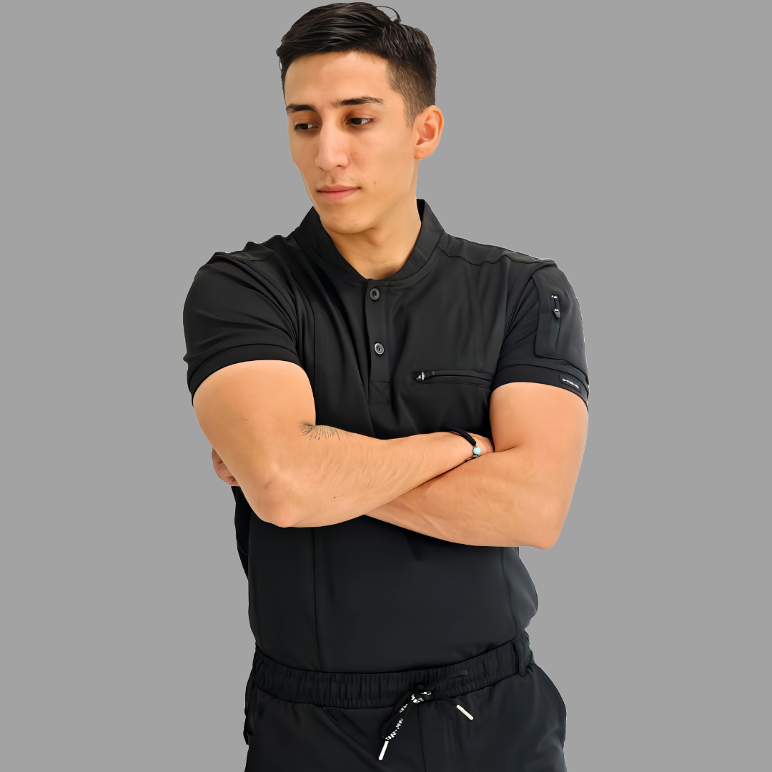 Men's Top 930 Black Super Stretch, Scrubs 930