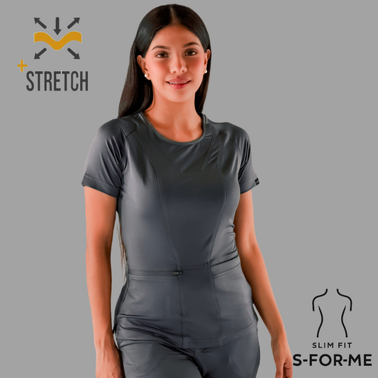 Women's Top 901 Oxford Gray, Super Stretch Scrubs