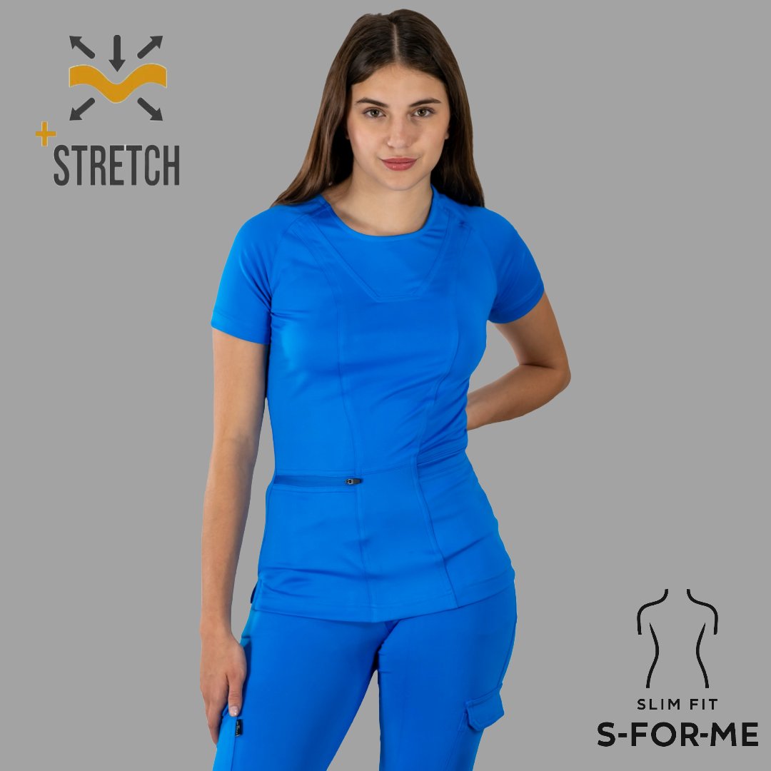 Women's Scrubs Top 901 Turquoise, Super Stretch Scrubs – S-FOR-ME