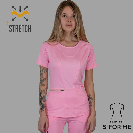 Women's Top 901 Pale Pink, Super Stretch Scrubs