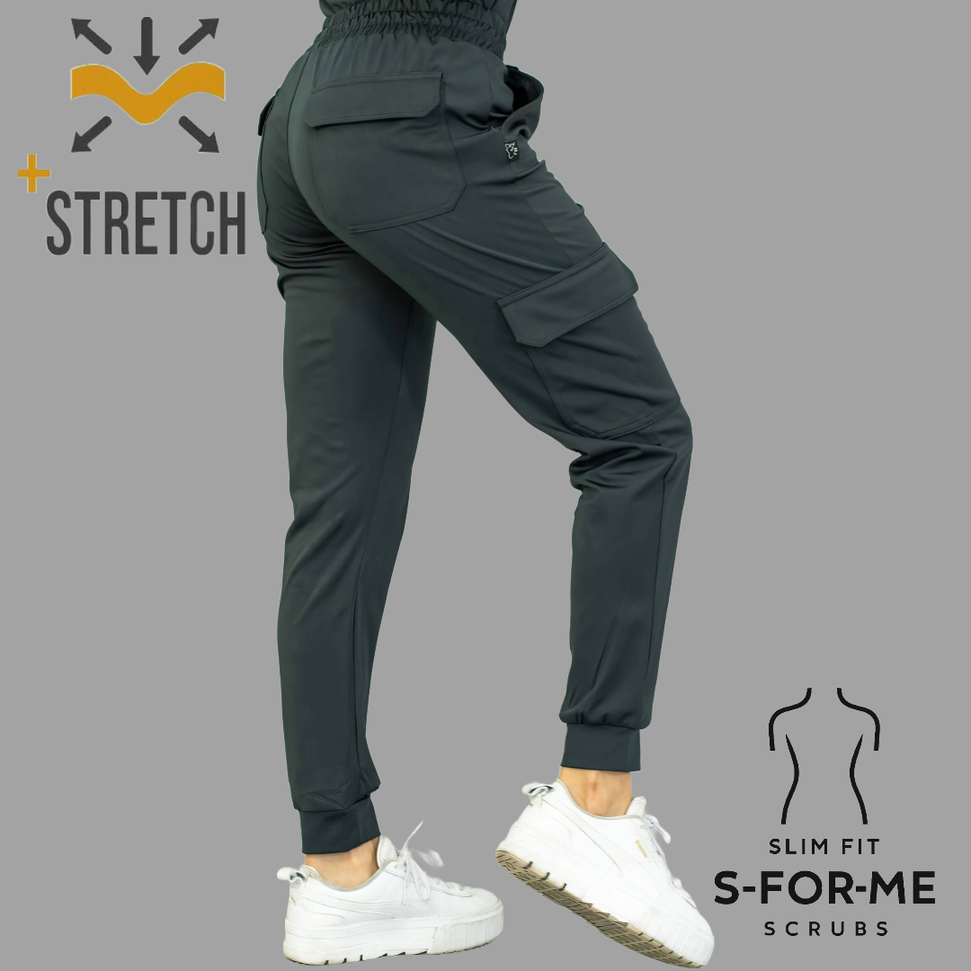 Women's Jogger Pants 910 Oxford Gray, Super Stretch Scrubs