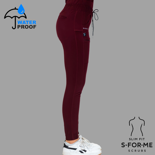 Women’s Waterproof Burgundy Jogger, Scrubs Style 300