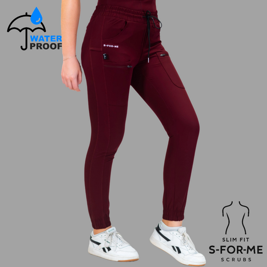 Women’s Waterproof Burgundy Jogger, Scrubs Style 300