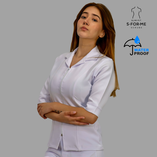 Women's 3/4 Sleeve Pure White Top