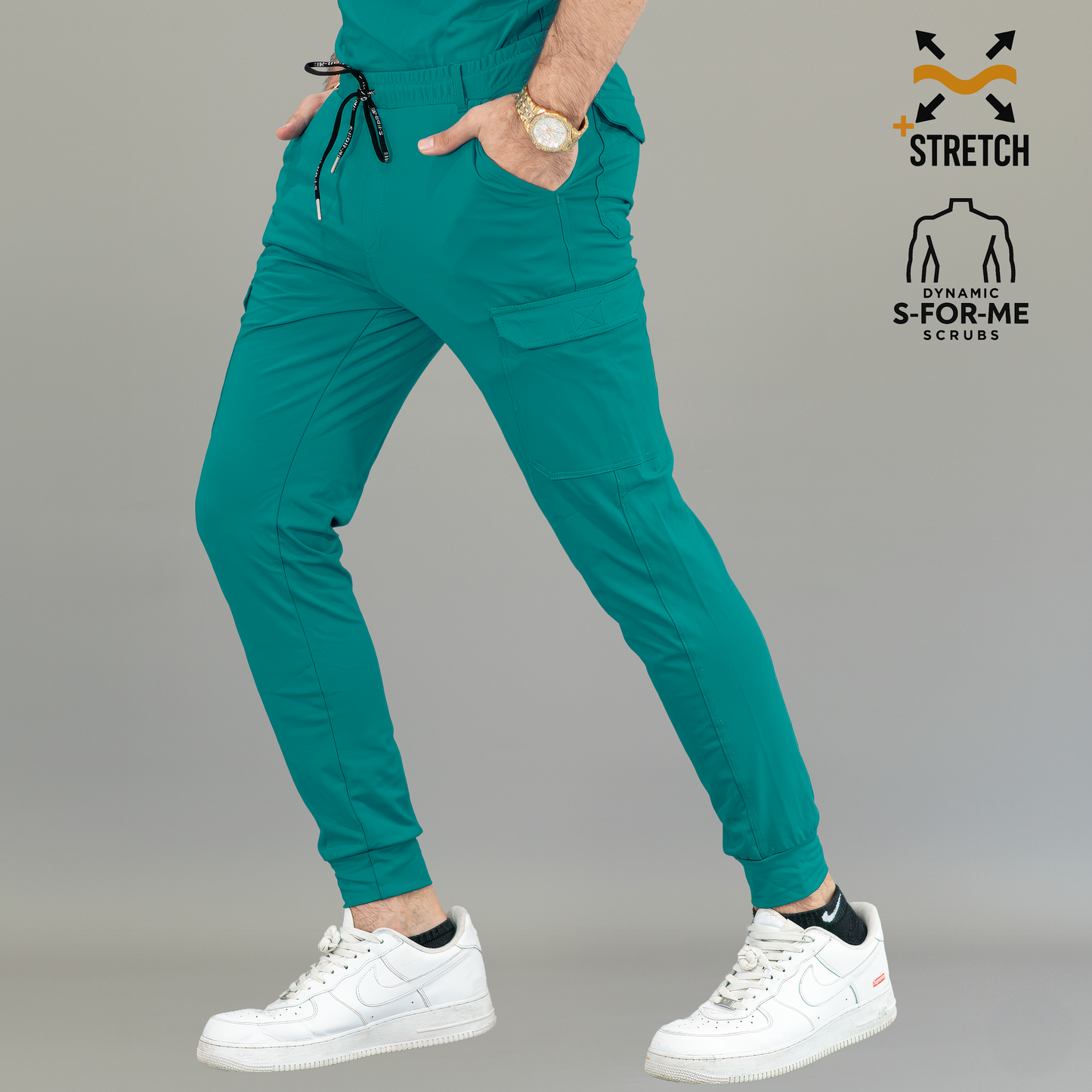 Men's Jogger Pants 901 Teal Blue Super Stretch, Scrubs 901