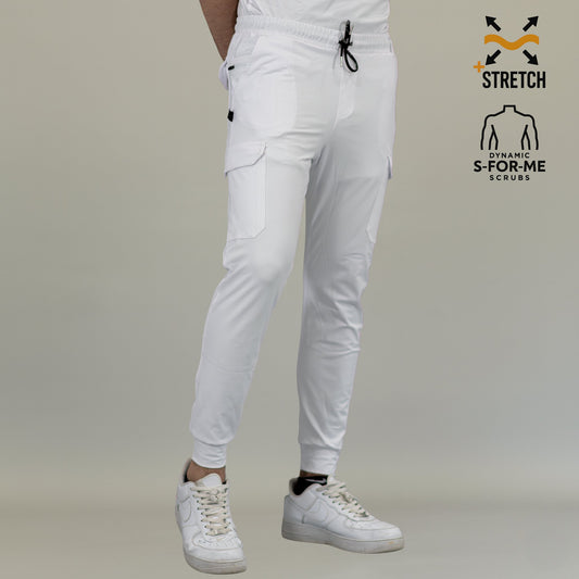 Men's Jogger Pants 901 White Super Stretch, Scrubs 901