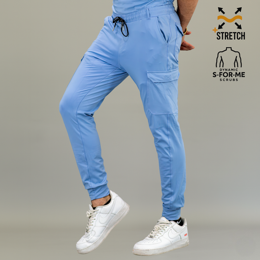 Men's Jogger Pants 901 Sky Blue Super Stretch, Scrubs 901