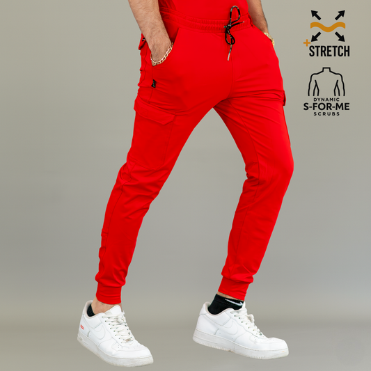 Men's Jogger Pants 901 Red Super Stretch, Scrubs 901