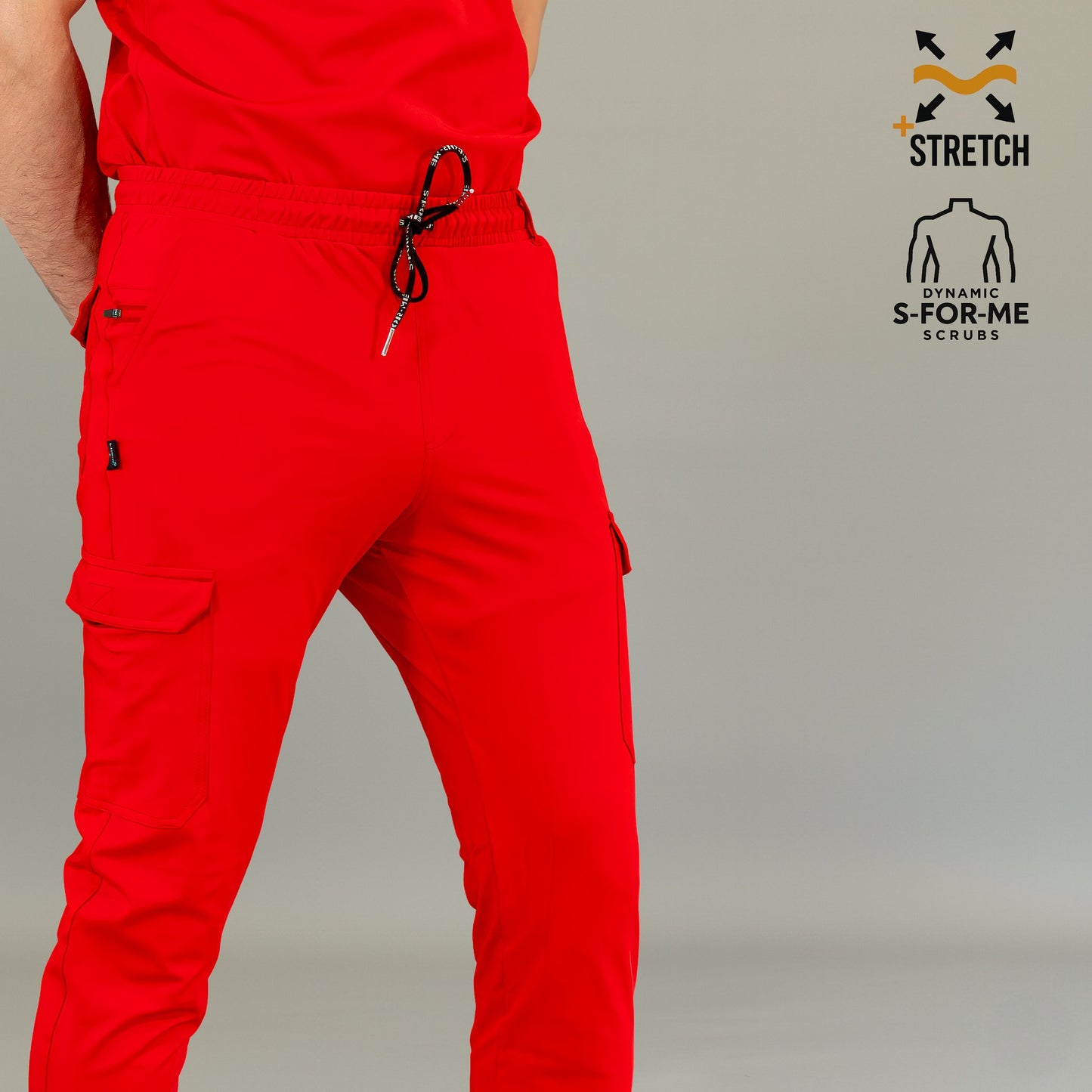 Men's Jogger Pants 901 Red, Super Stretch Scrubs