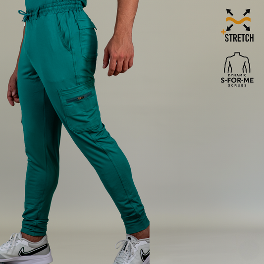 Men's Scrub Jogger Pants 901 Emerald Green Super Stretch