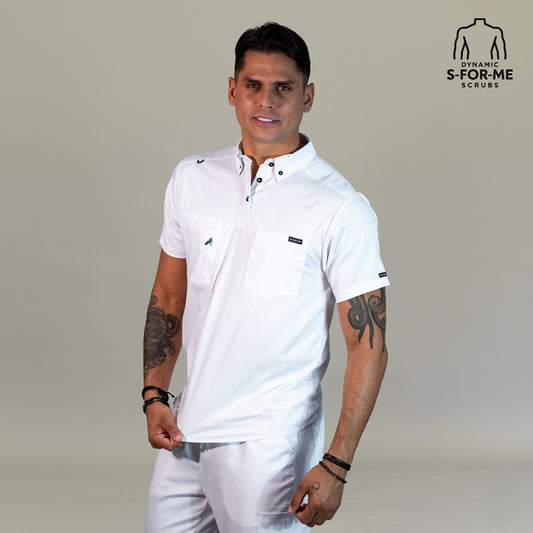 white medical scrubs