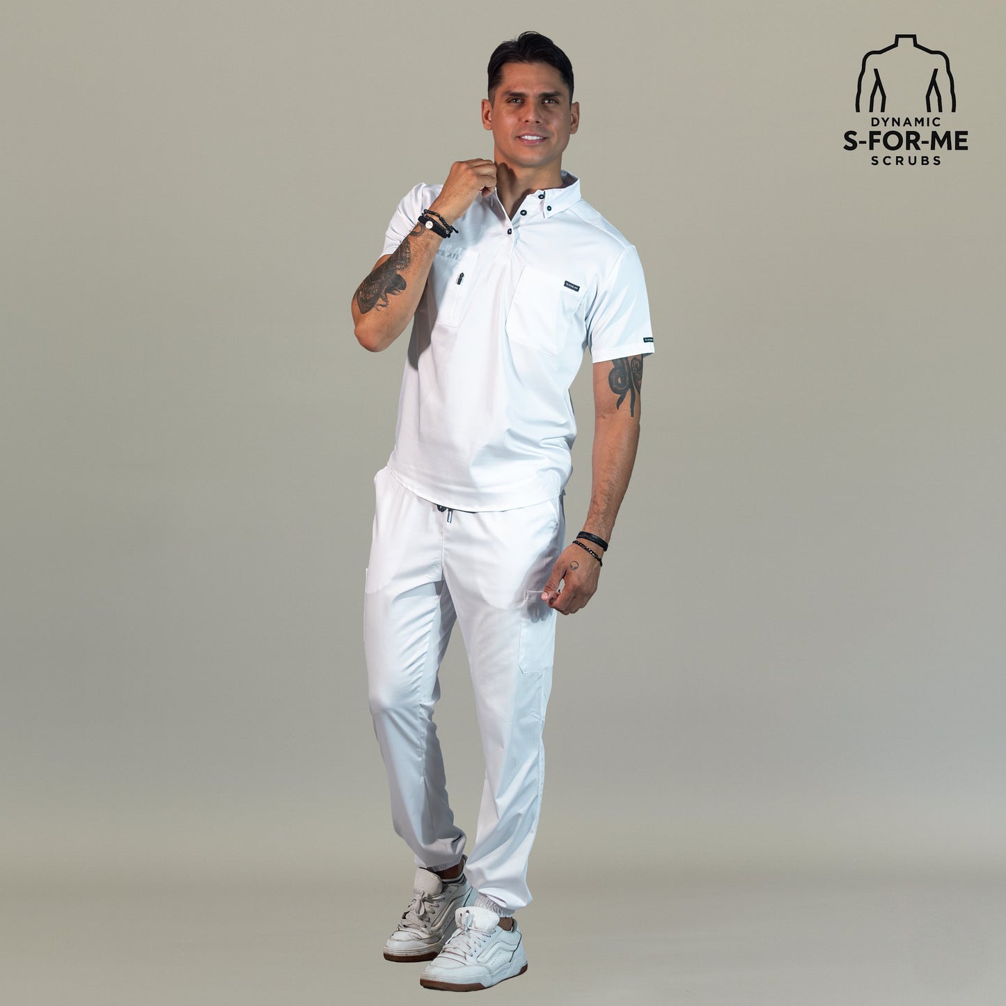 white nurses scrub uniform