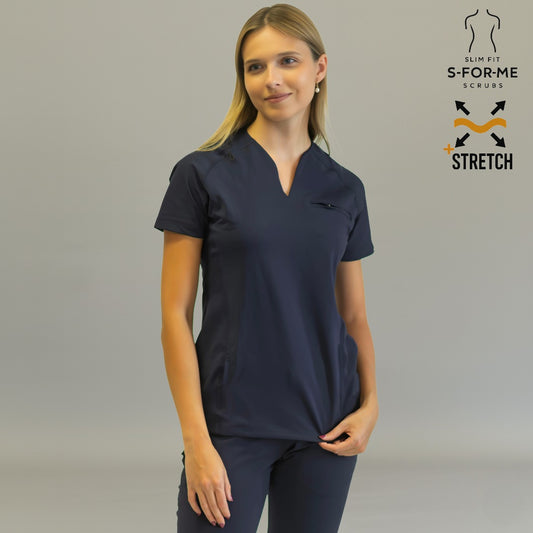Women’s Top 915 Navy Blue, Super Stretch Scrubs