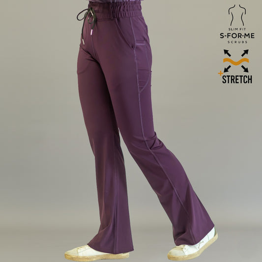 Women's 915 Super Stretch Purple Flare Scrub Pants