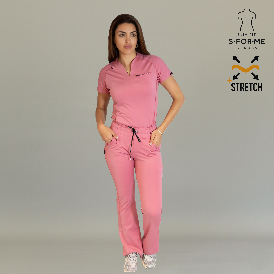 S-FOR-ME women’s 915 rosewood flare scrub pants modern medical uniform style