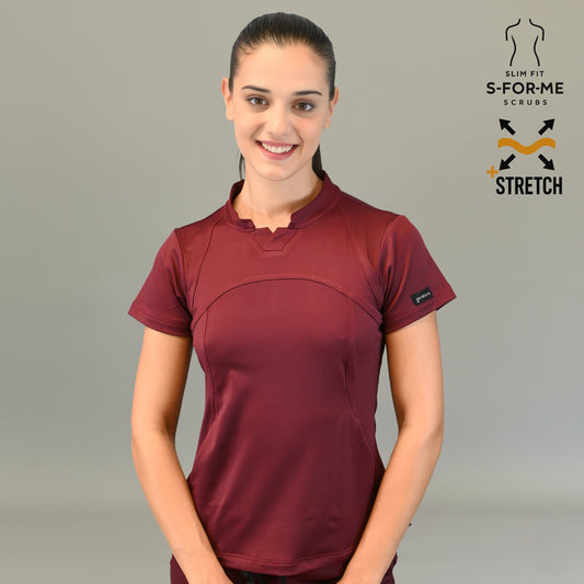 Women's Top 910 Maroon, Super Stretch Scrubs