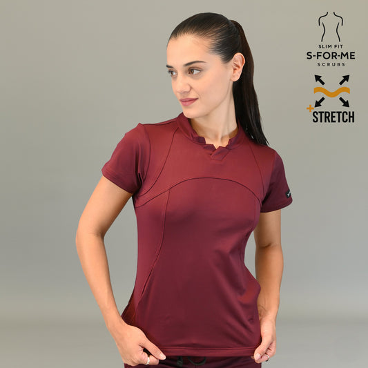 Women's Top 910 Maroon, Super Stretch Scrubs