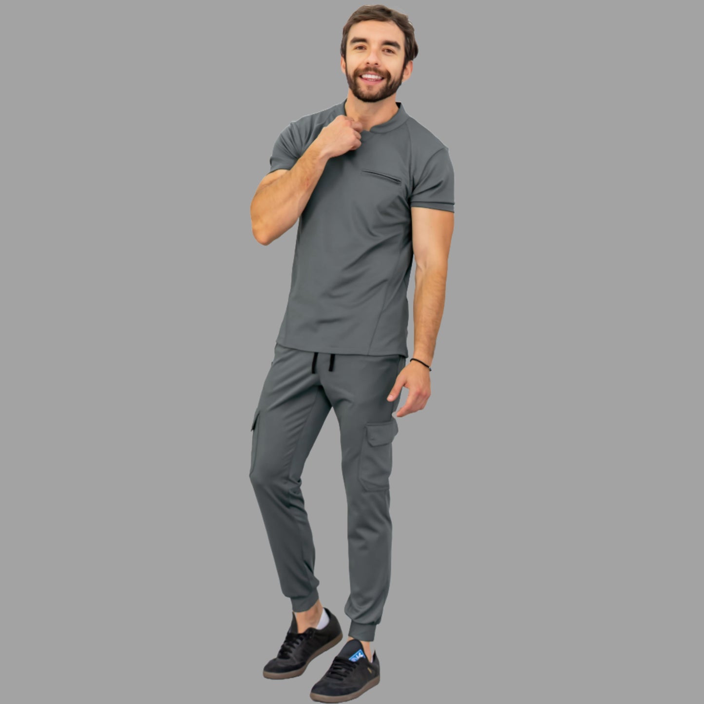 Men's Top 910 Medium Gray Super Stretch, Scrubs 910