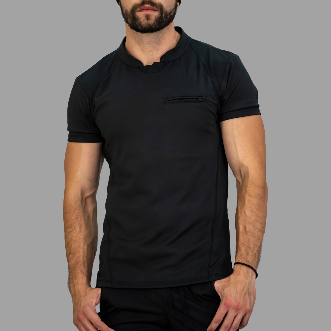 Men's Top 910 Black Super Stretch, Scrubs 910