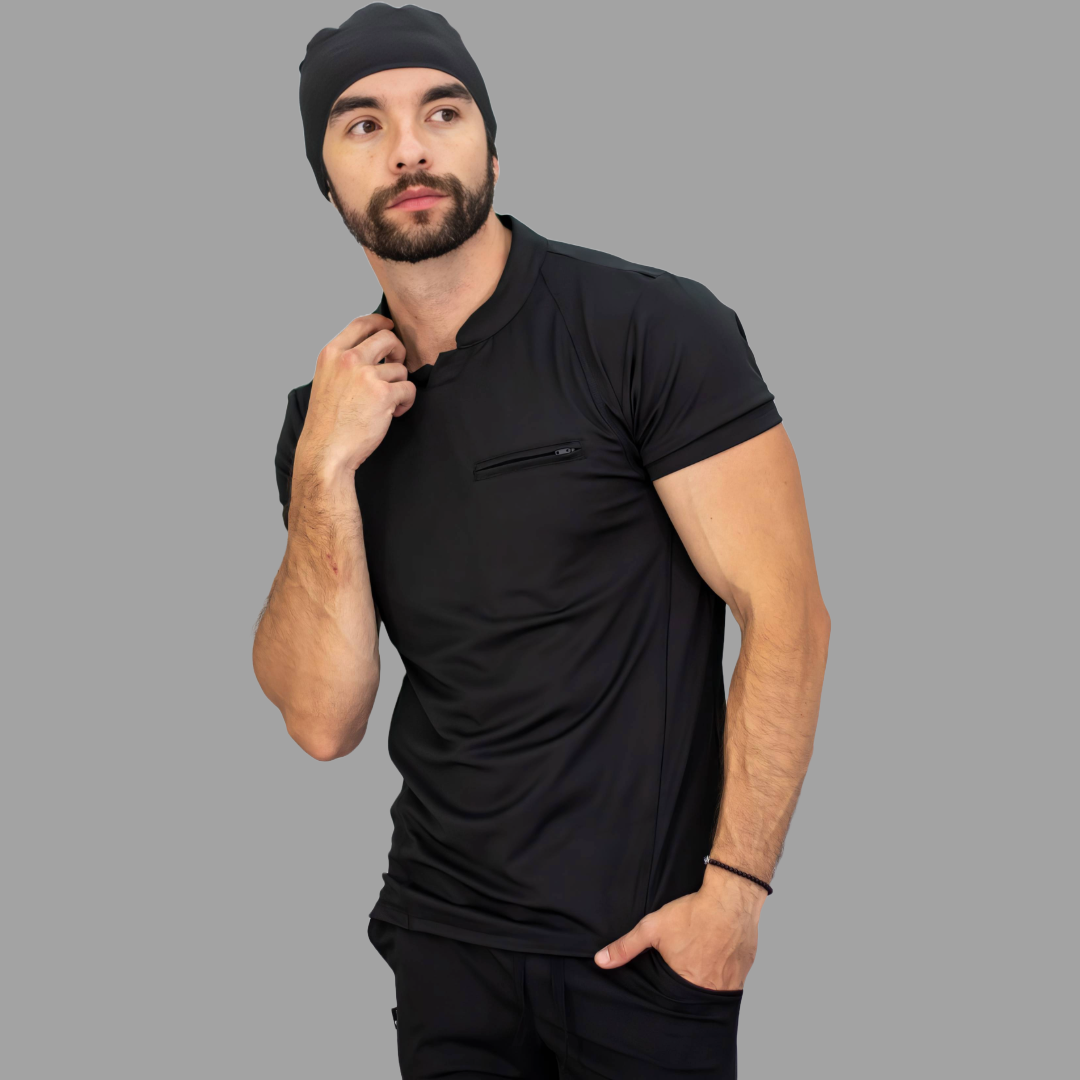 Men's Top 910 Black Super Stretch, Scrubs 910