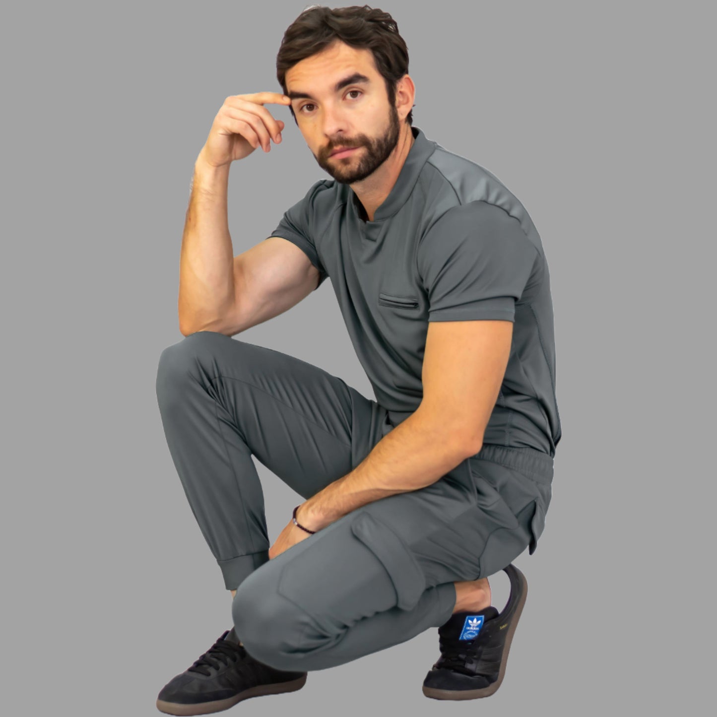 Men's Top 910 Medium Gray Super Stretch, Scrubs 910