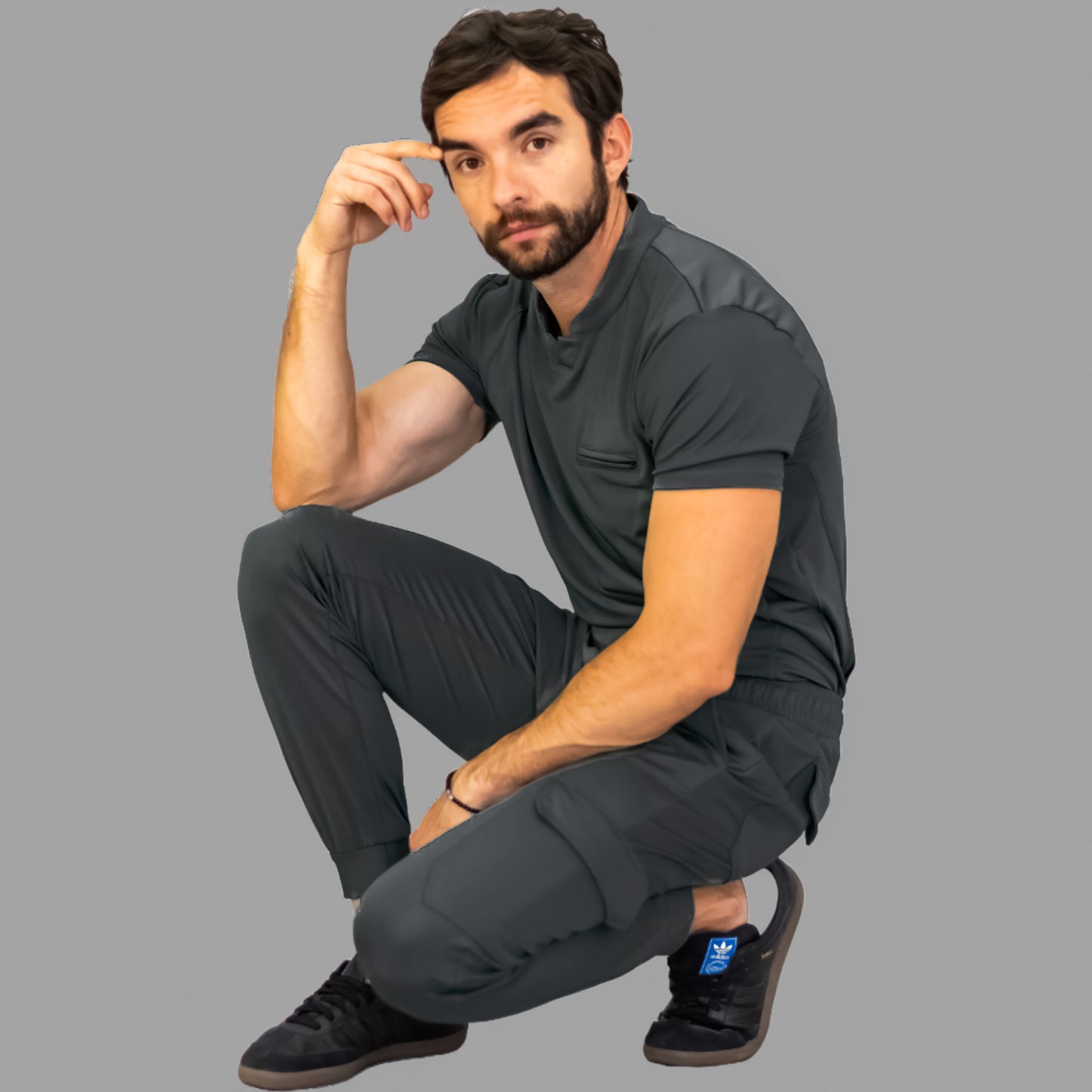 Men's Top 910 Oxford Gray Super Stretch, Scrubs 910