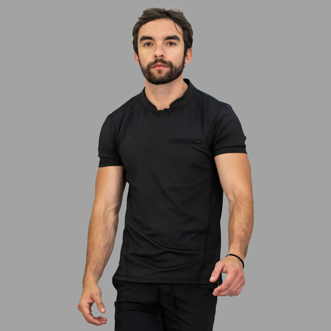 Men's Top 910 Black Super Stretch, Scrubs 910
